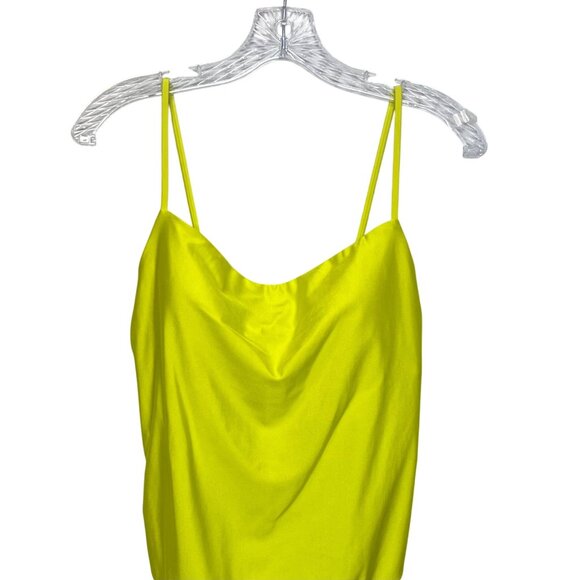 Shade & Shore High Leg Cheeky One-Piece Swimsuit Lime Green Size Large New - Picture 4 of 12